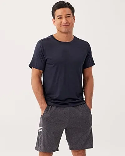 Men's Quick Dry Fit Dri-Fit Short Sleeve Active Wear Training Athletic Essentials Crew T-Shirt Fitness Gym Wicking Tee Workout Casual Sports Running Tennis Exercise Undershirt Top - 5 Pack,-Set 9,S