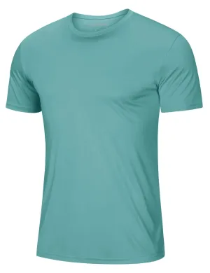 Mens Short Sleeve T Shirts UPF 50  Shirt Sun Protection T-Shirts Rash Guards Shirts Gym Workout Quick Dry Shirts Grey Green