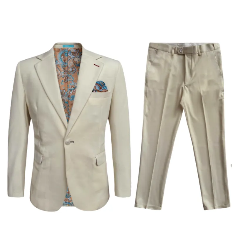 Men's Stretch Fashion Suit Beige Men's Stretch Fashion Suit Beige