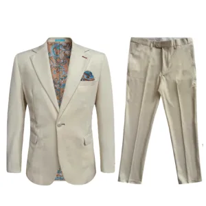 Men's Stretch Fashion Suit Beige Men's Stretch Fashion Suit Beige