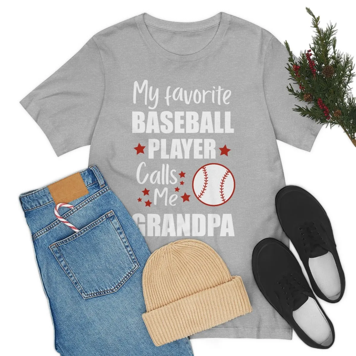 Men's Tee - My Favorite Baseball Player Calls Me Grandpa
