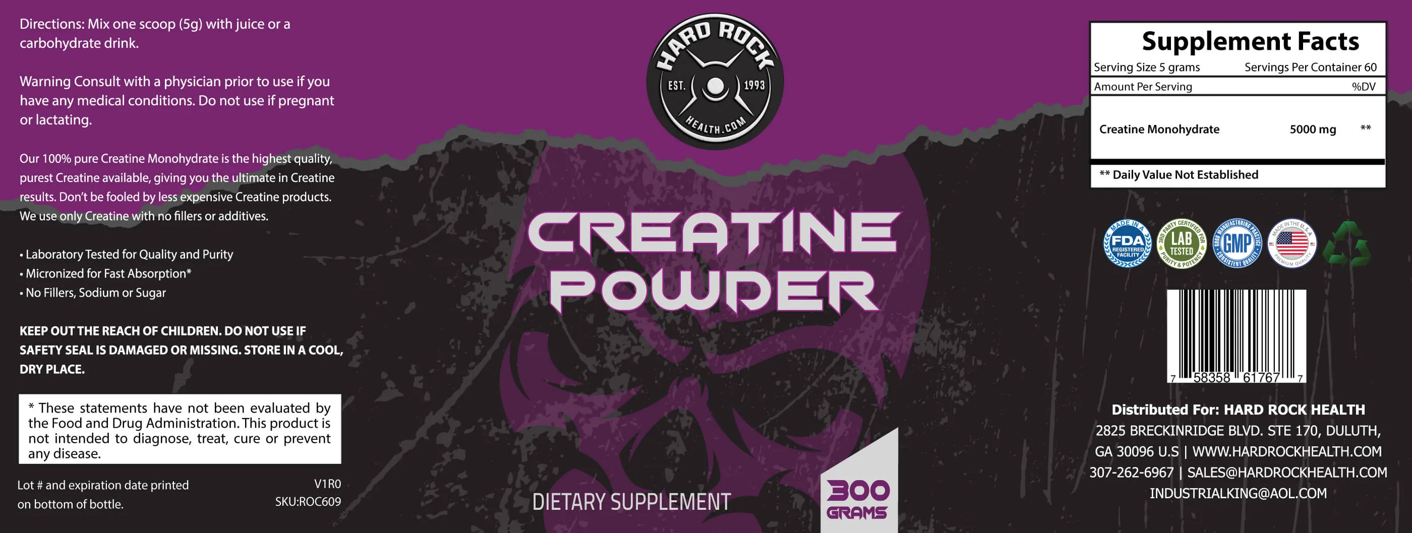 Micronized Creatine Monohydrate Powder
