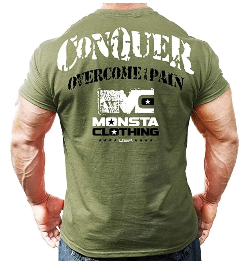 MONSTA Clothing Co CONQUER GREEN T-Shirt Bodybuilding Wear