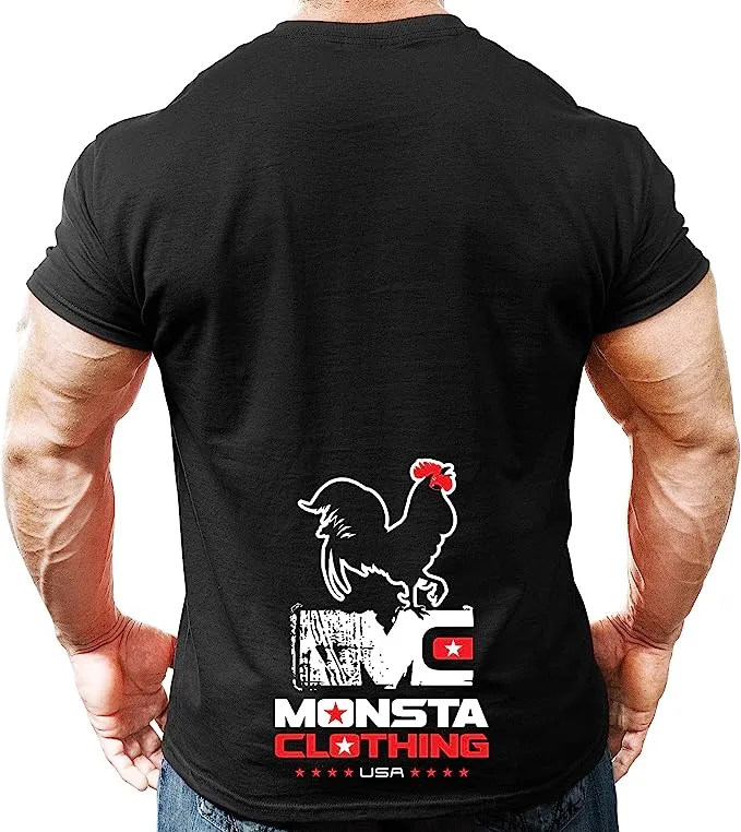 Monsta Clothing Co. Rooster Strong Mens Gym T-Shirt Bodybuilding Fitness