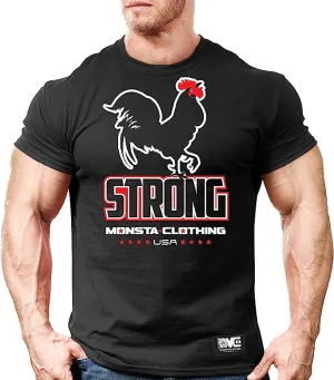Monsta Clothing Co. Rooster Strong Mens Gym T-Shirt Bodybuilding Fitness