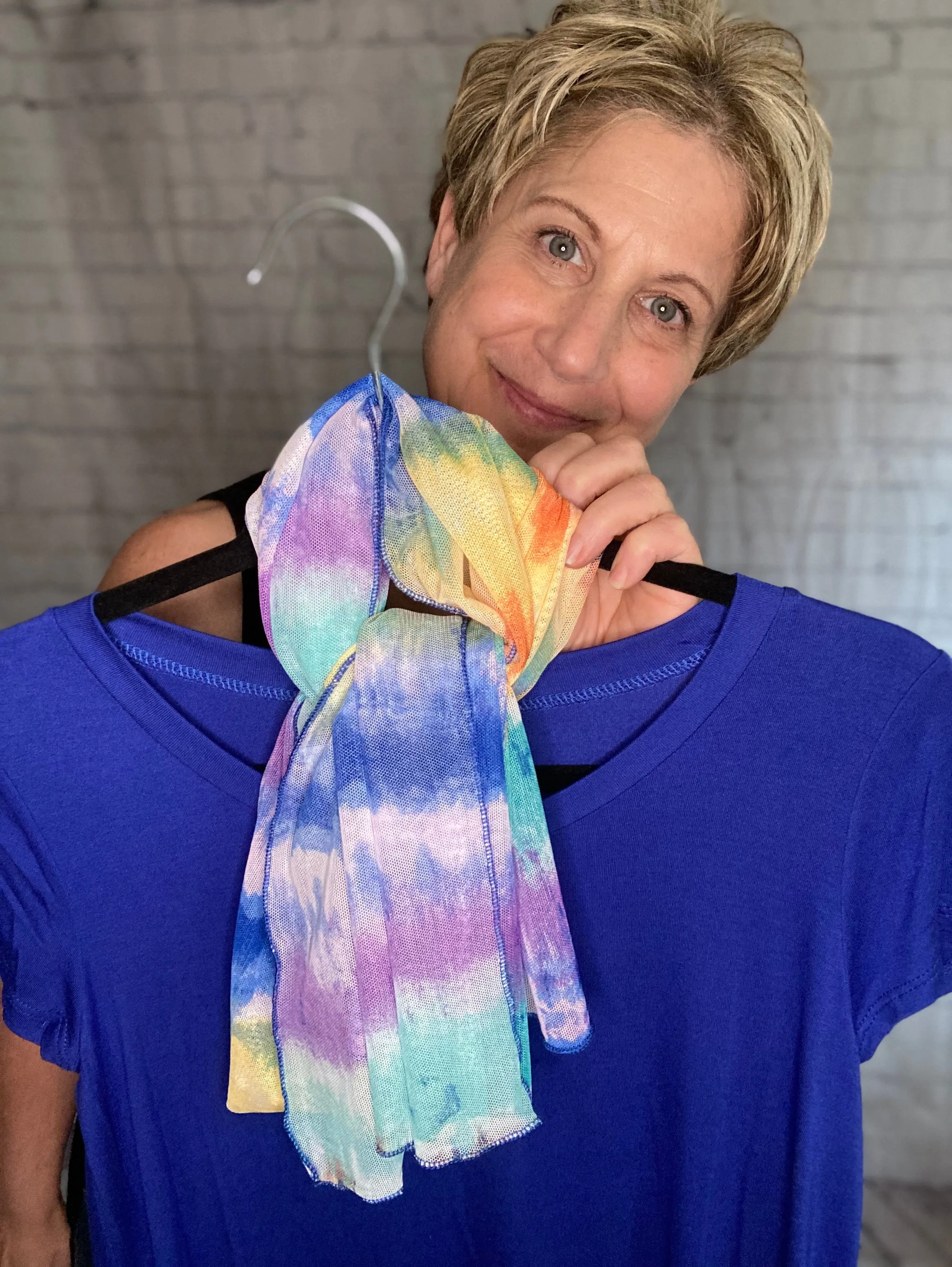 Multi Color Mesh Scarf