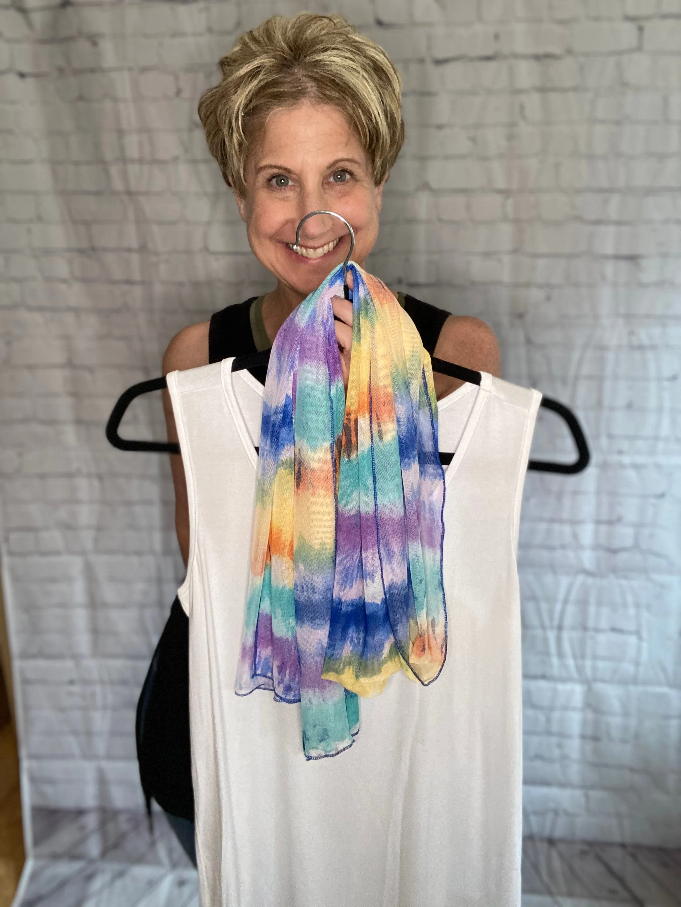 Multi Color Mesh Scarf