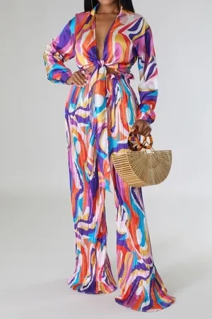 Multicolor 2-Piece Vacay Pants Set