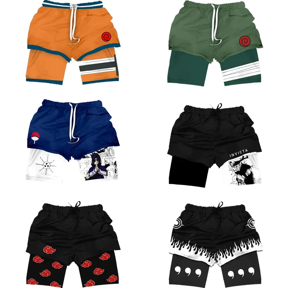 Naruto 'Akatsuki Clouds' Performance Shorts w/Compression Lining