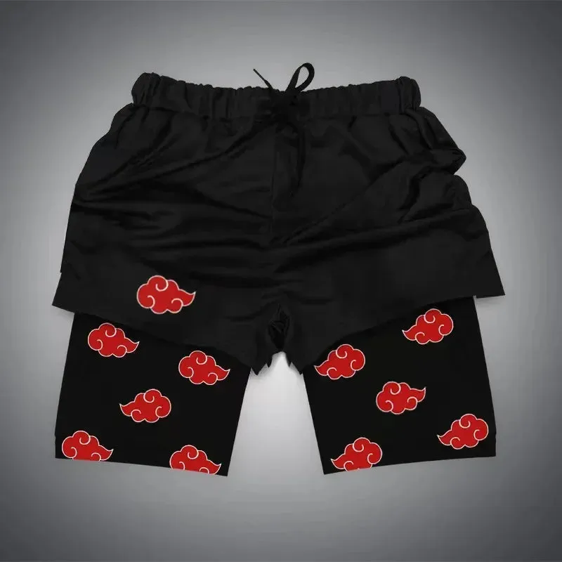 Naruto 'Akatsuki Clouds' Performance Shorts w/Compression Lining