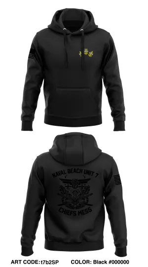 Naval Beach Unit 7  Core Men's Hooded Performance Sweatshirt - t7b2SP