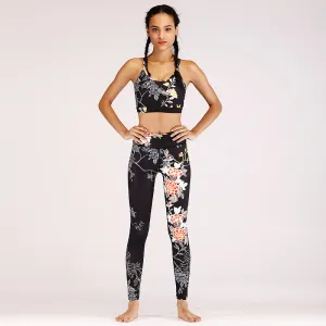 New European and American printed yoga fitness suit sports and leisure suit women trendy