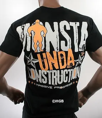 NEW Mens Graphic Tee MONSTA Bodybuilding Wear UNDA CONSTRUCTION T Shirt Clothing