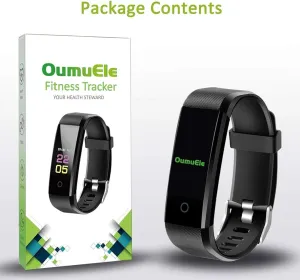 New Oumele Fitness Activity Tracker Watch With Heart Rate & Sleep Monitor, Calorie Counter Pedometer Watch! Black!