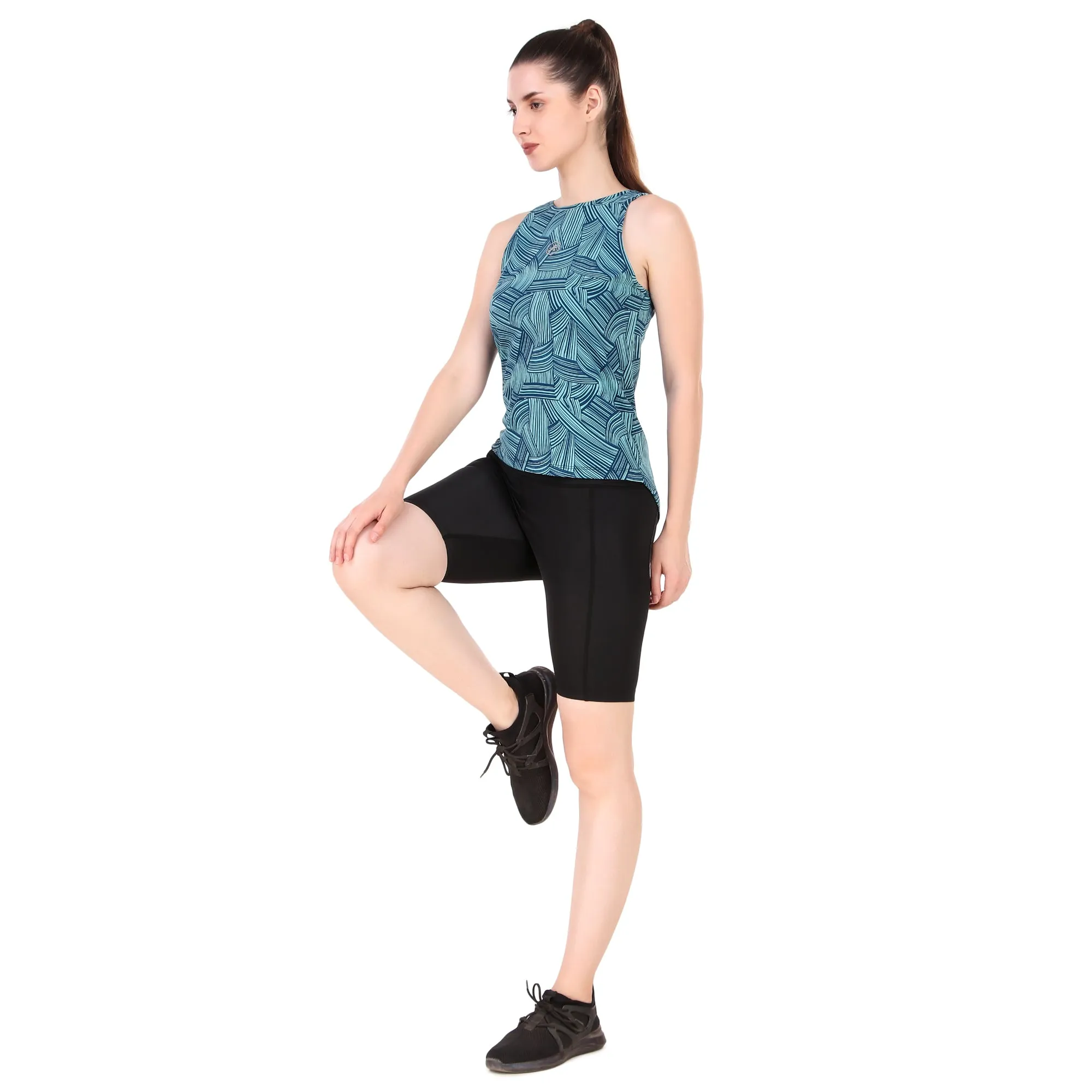 Nylon Compression Shorts For Women (Black)