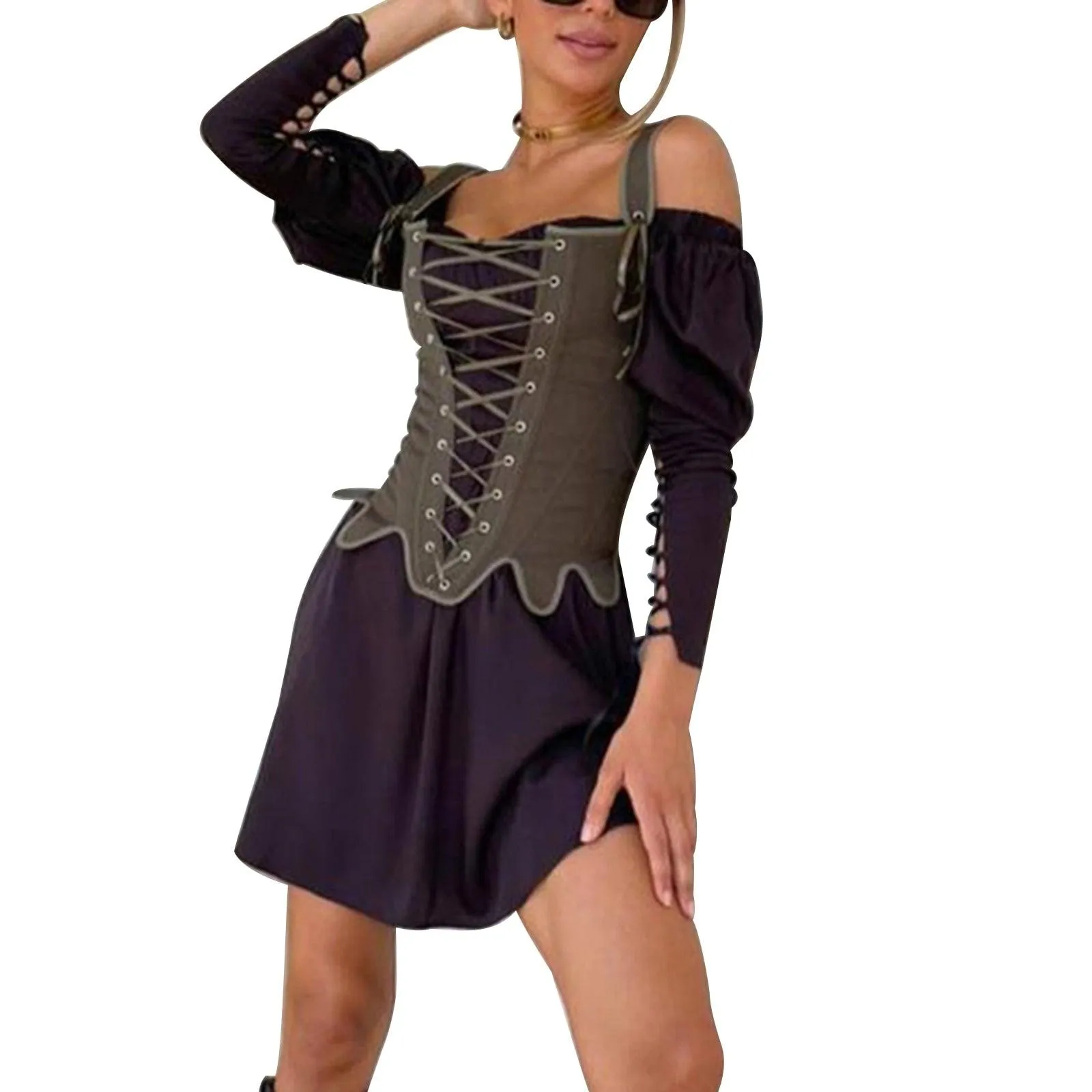 Oil Painting Print Corset Style Top