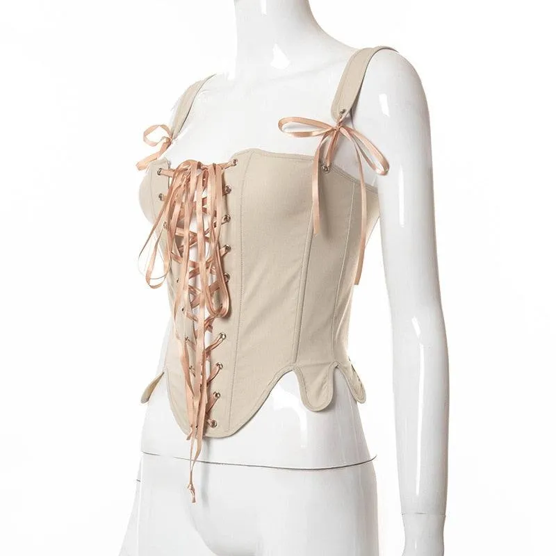 Oil Painting Print Corset Style Top