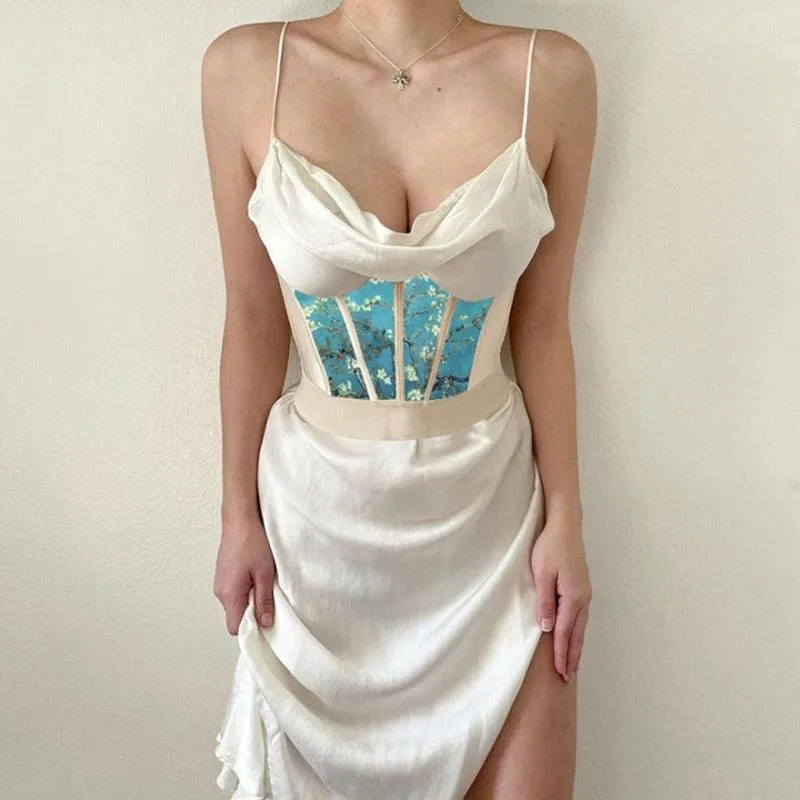 Oil Painting Print Corset Style Top