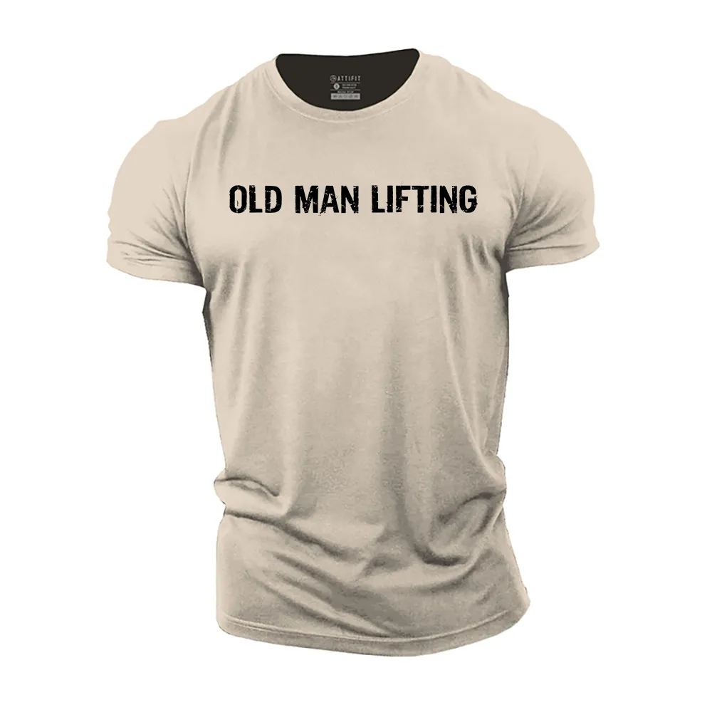 Old Man Lifting Cotton T-Shirt