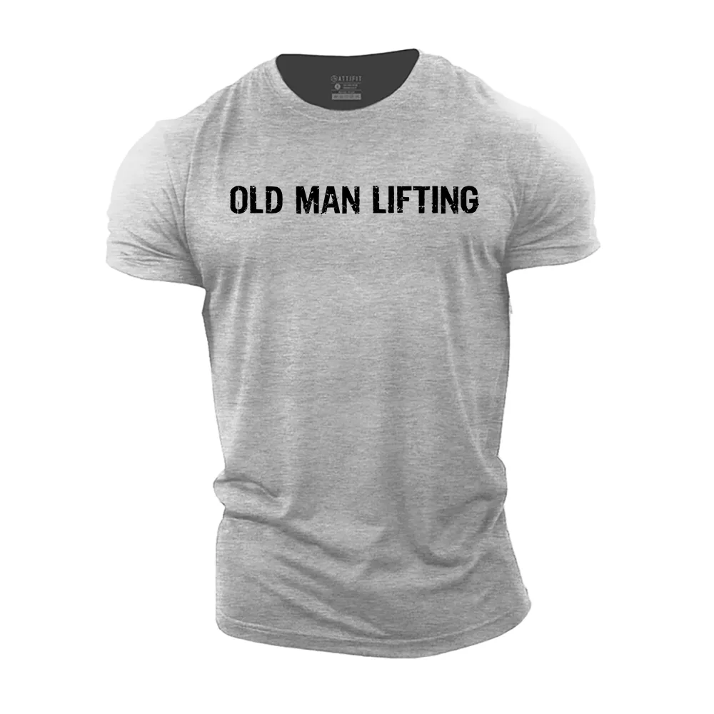 Old Man Lifting Cotton T-Shirt