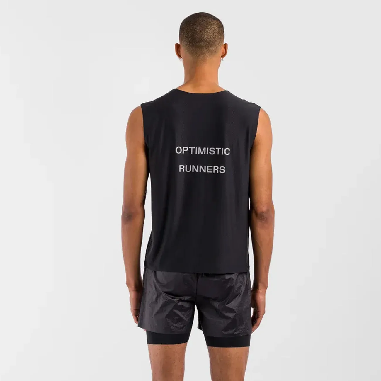 Optimistic Runners Glossy Nylon Shorts Black