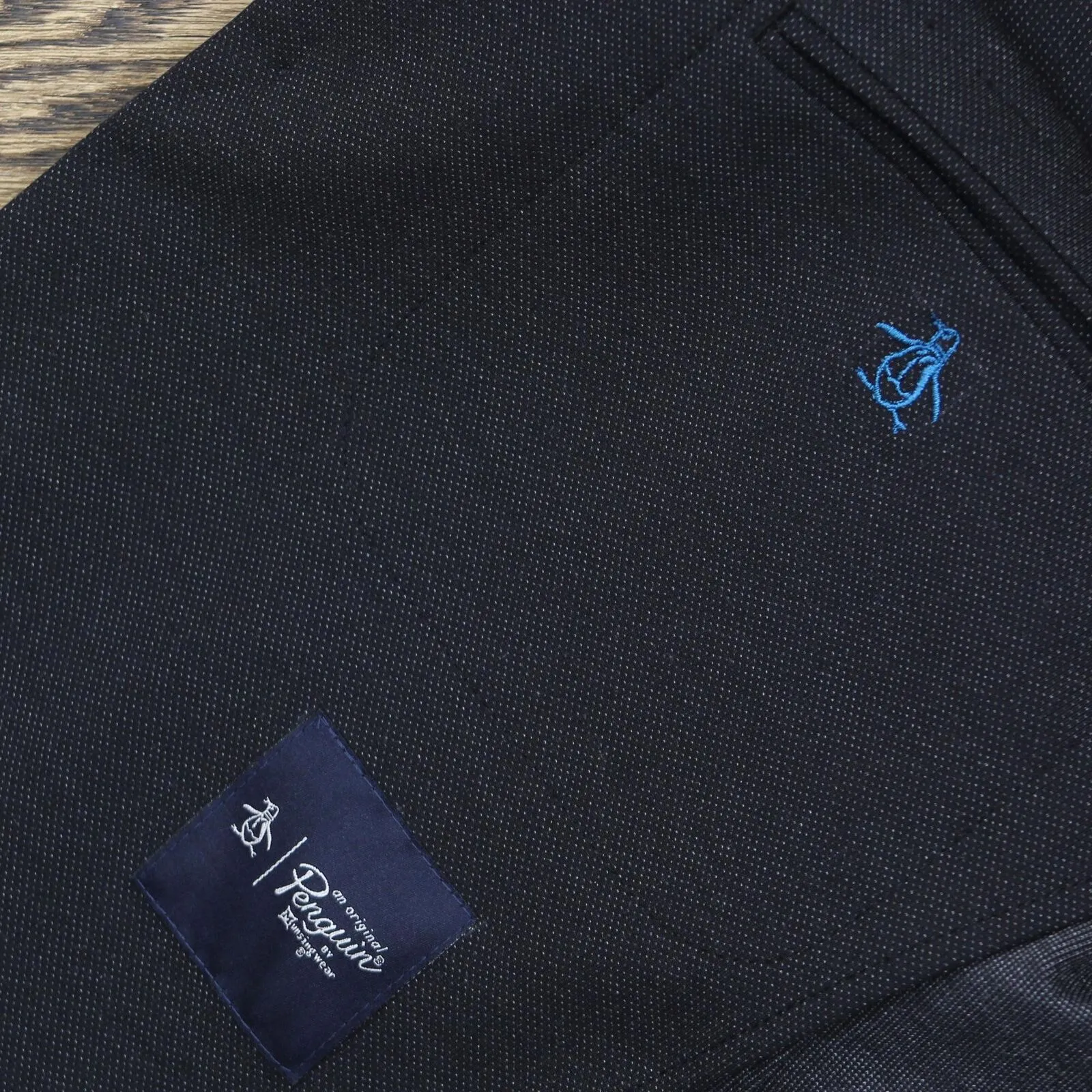 Original Penguin Munsingwear Comfort Stretch Skinny Suit Black Pindot 38R 31W