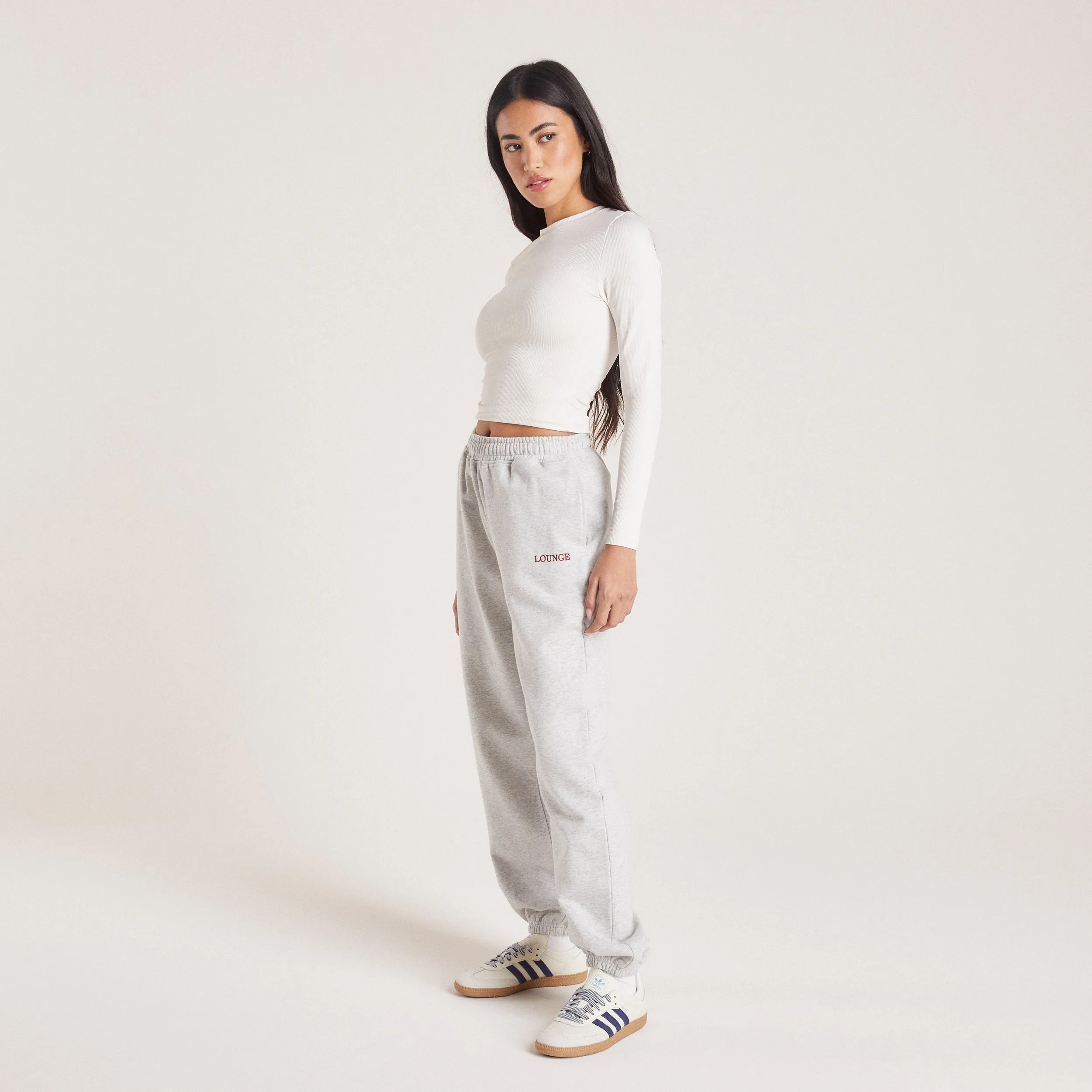 Pantalon de Jogging Resserré en Bas - Gris Chiné
