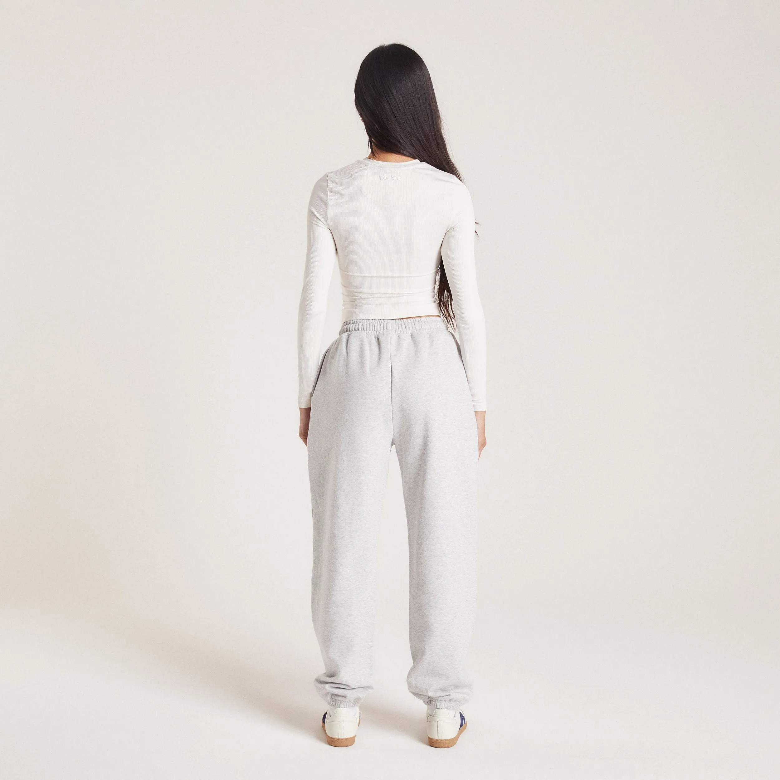 Pantalon de Jogging Resserré en Bas - Gris Chiné