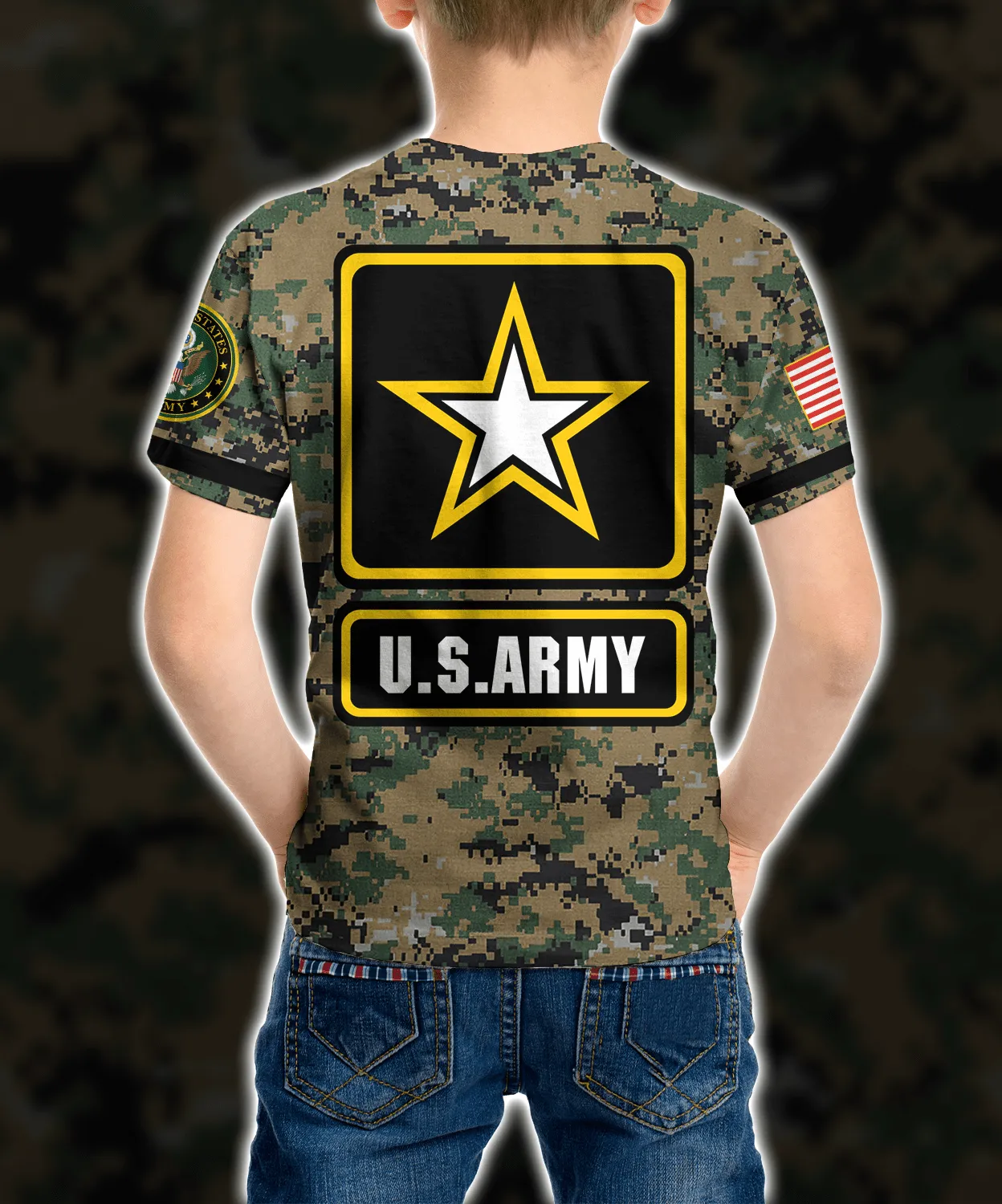 Personalized Custom Name 3D US Army Veteran Ver1 Kid Tshirt QT301176