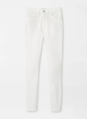 Peter Millar Womens Karlie Stretch Sateen High Rise Pant - WHITE