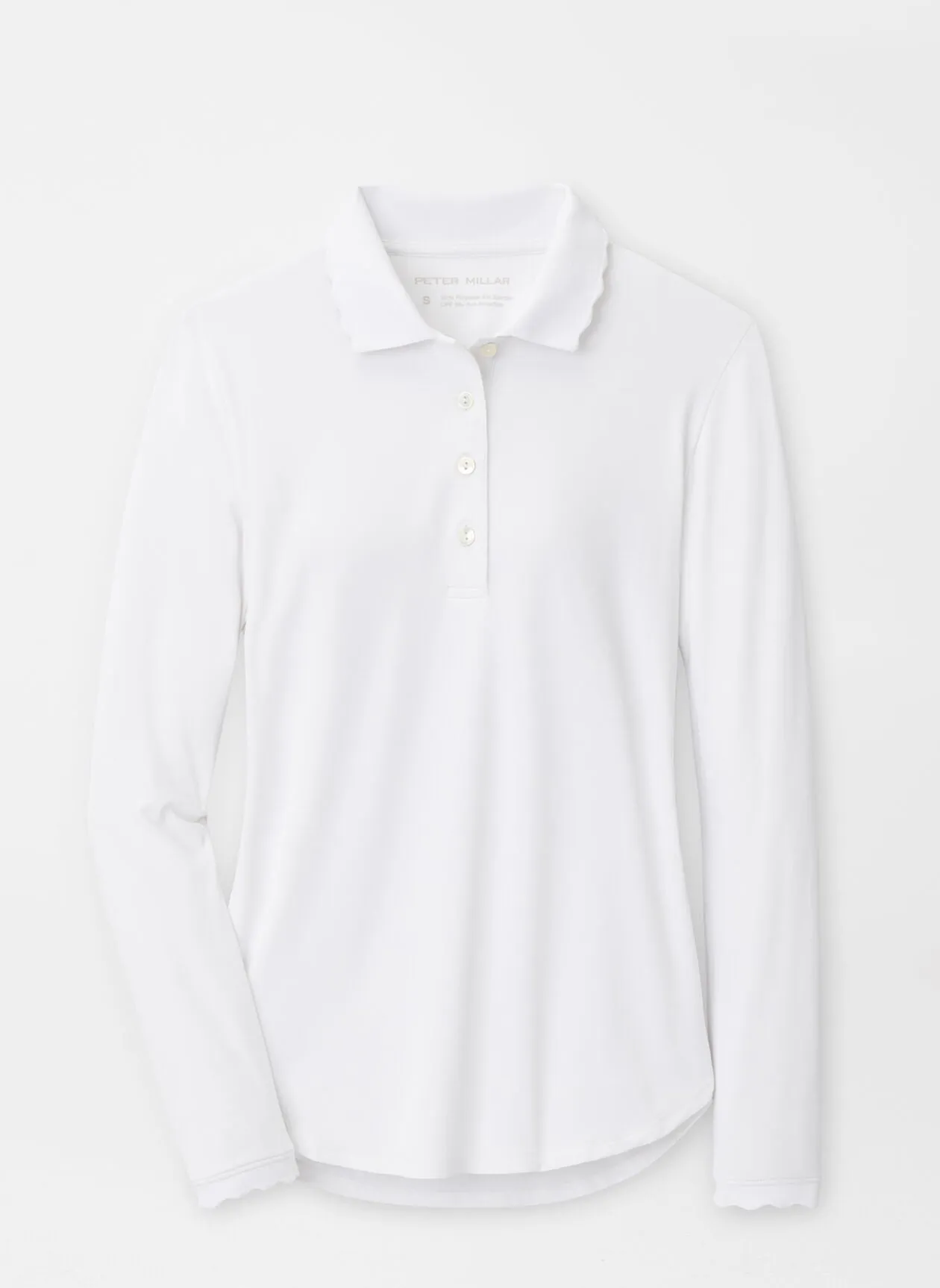 Peter Millar Womens Opal Long-Sleeve Stretch Jersey Polo - WHITE