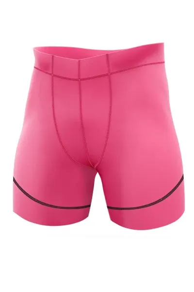 Pink Compression Half Quad Shorts - Mens Pink