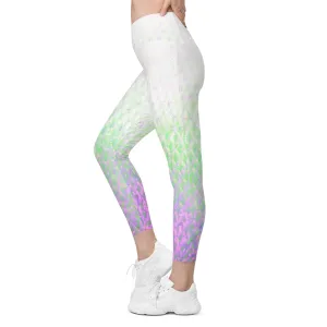 Pink Flex Fin Yoga Workout Leggings with Pockets