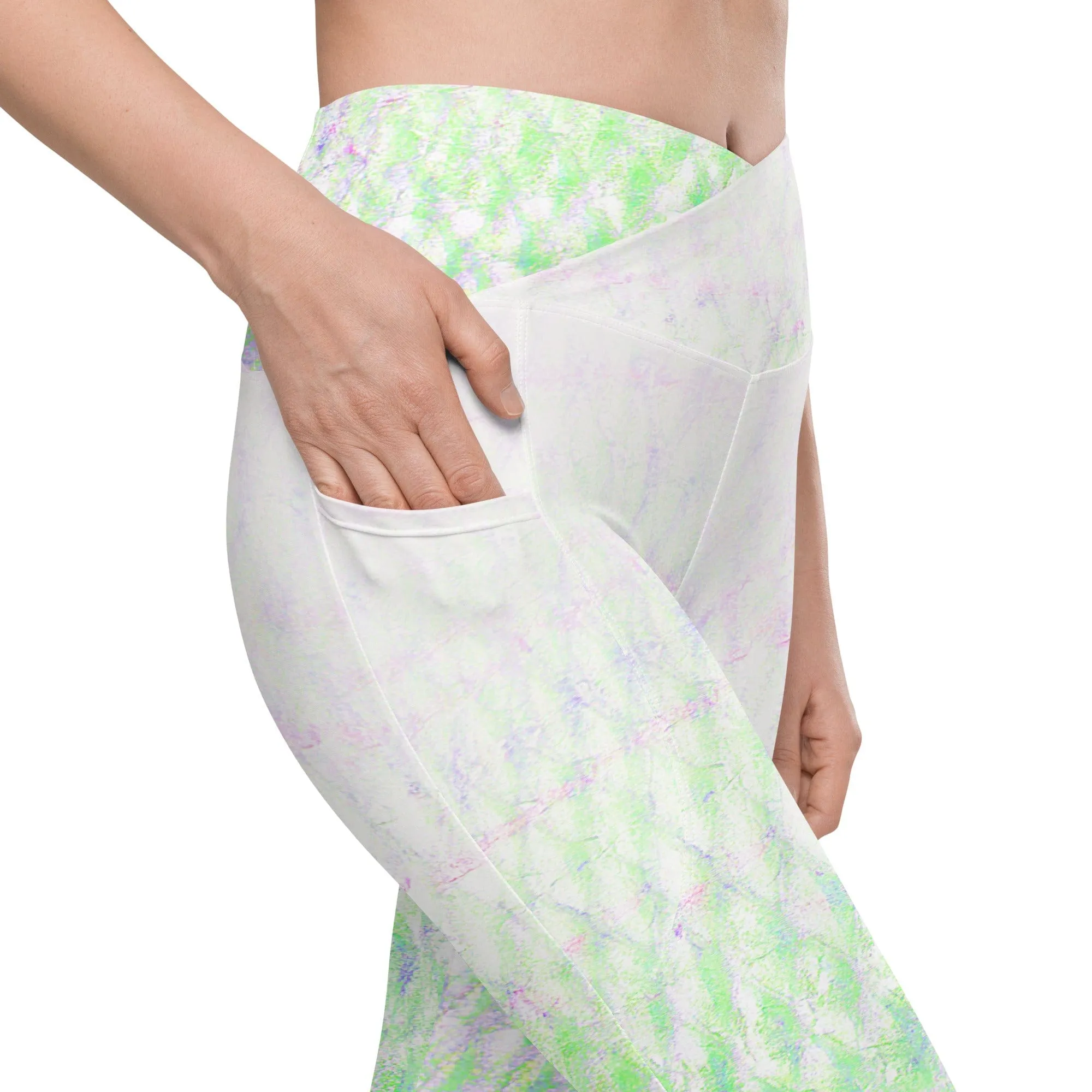 Pink Flex Fin Yoga Workout Leggings with Pockets