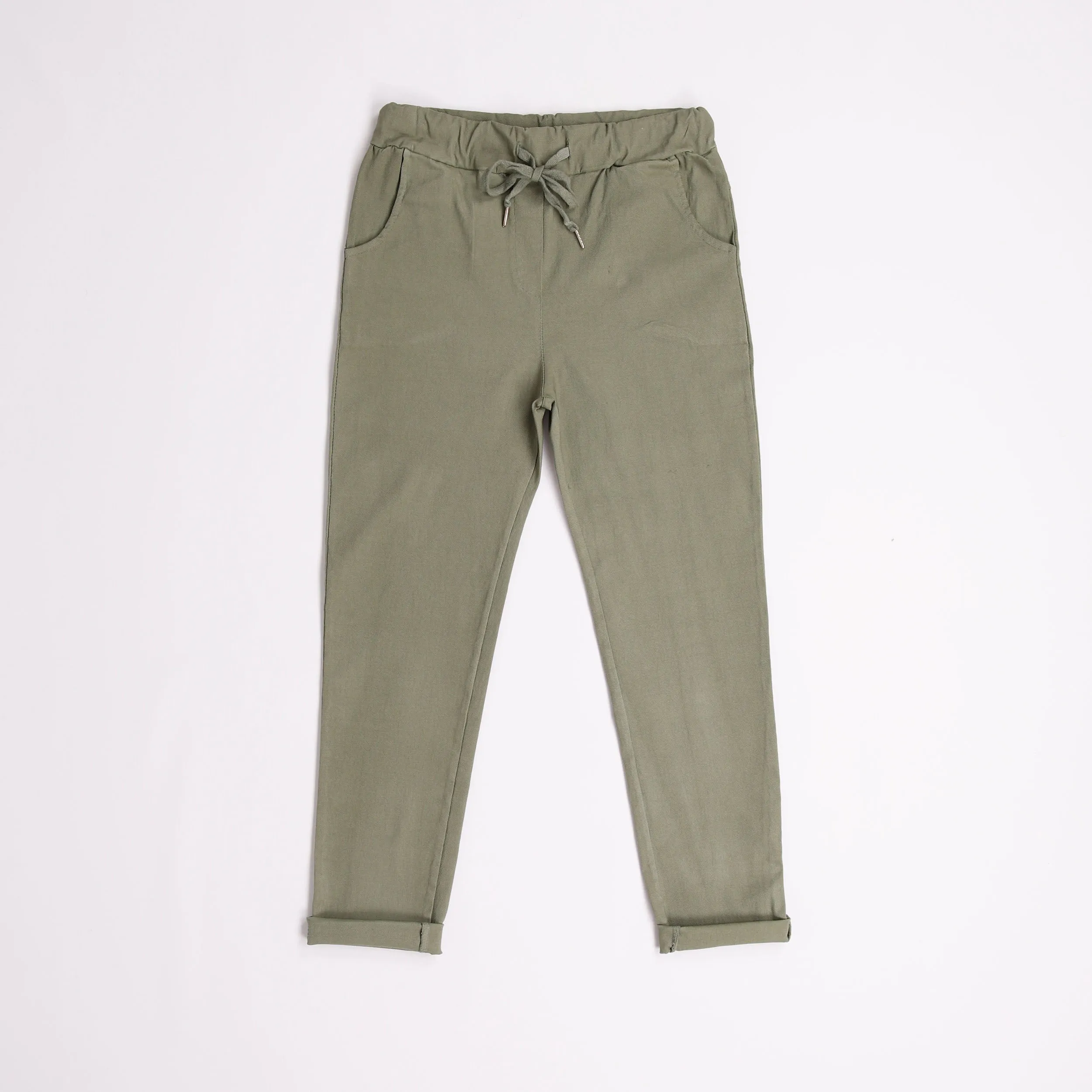 Plain Magic Stretch Trousers - Khaki