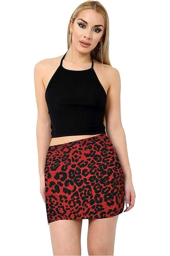 Plus Size Printed Mini Bodycon Short Skirt