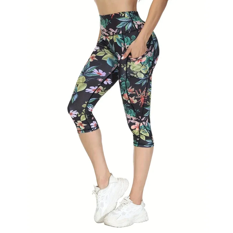 Pockets & Performance: Women's High Waist Yoga Pantyhose with Tummy-Tightening Support