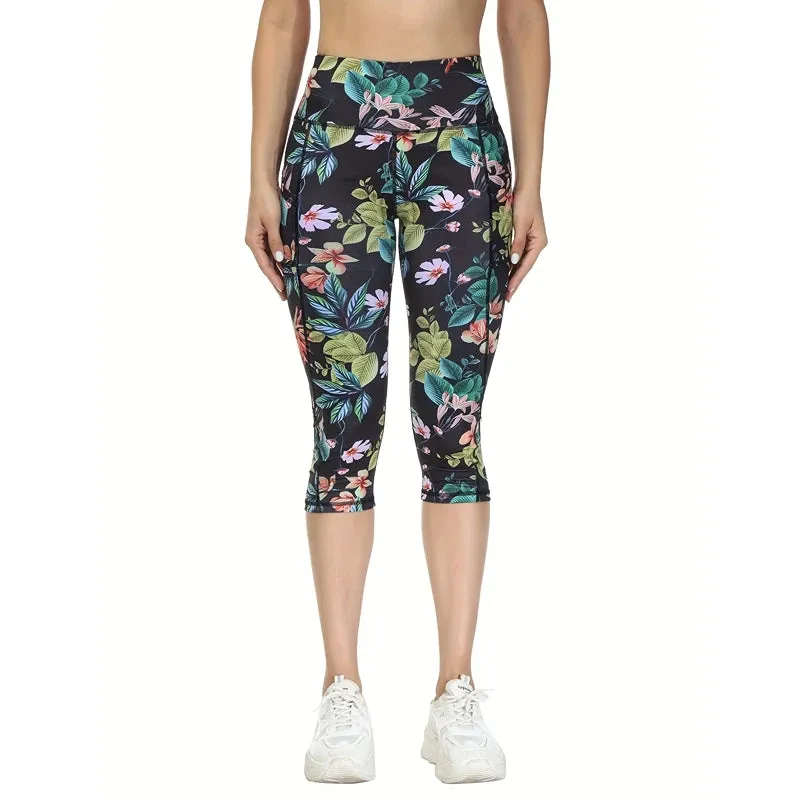 Pockets & Performance: Women's High Waist Yoga Pantyhose with Tummy-Tightening Support