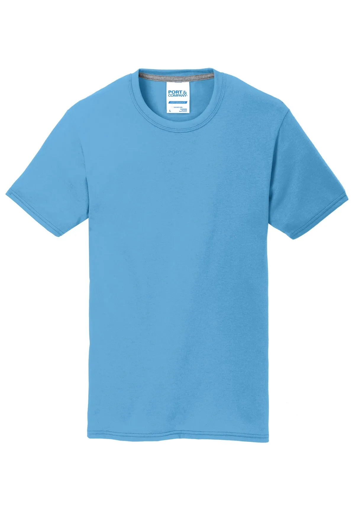Port & Company Performance Blend Tee. PC381 Aquatic Blue