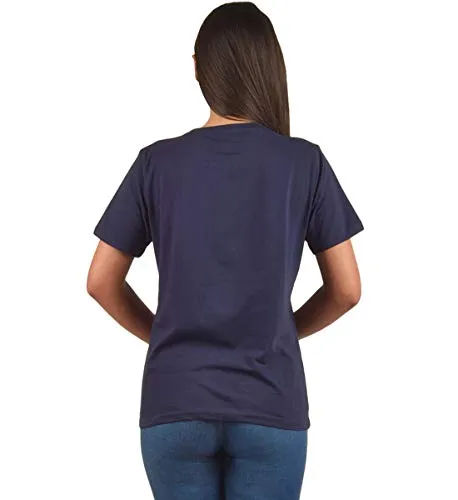 PRINTOCTOPUS Train Insane Or Remain Same Regular Fit T-Shirt for Women (Navy Blue, X-Large/XL)