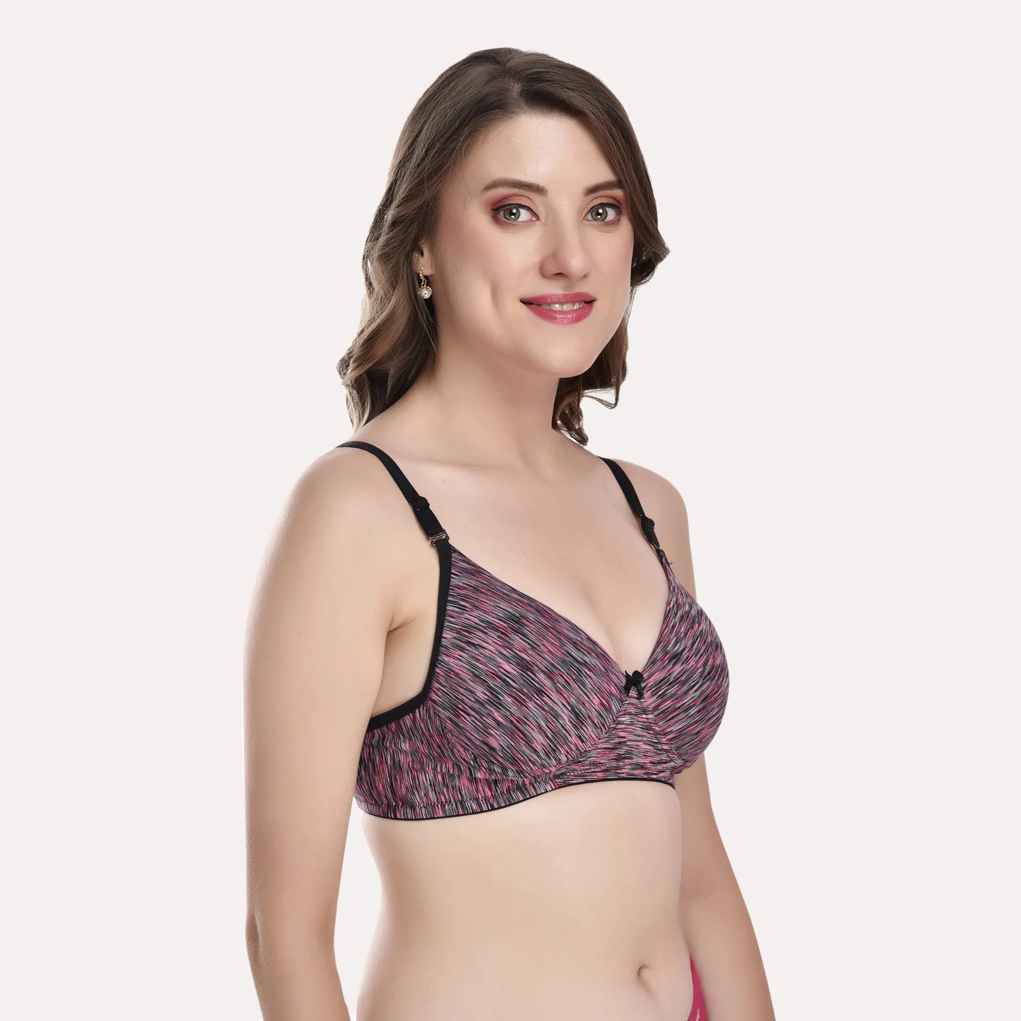 Purple & Blue Pack Of 3 Rapid Dry Abstract Bra Lightly Padded