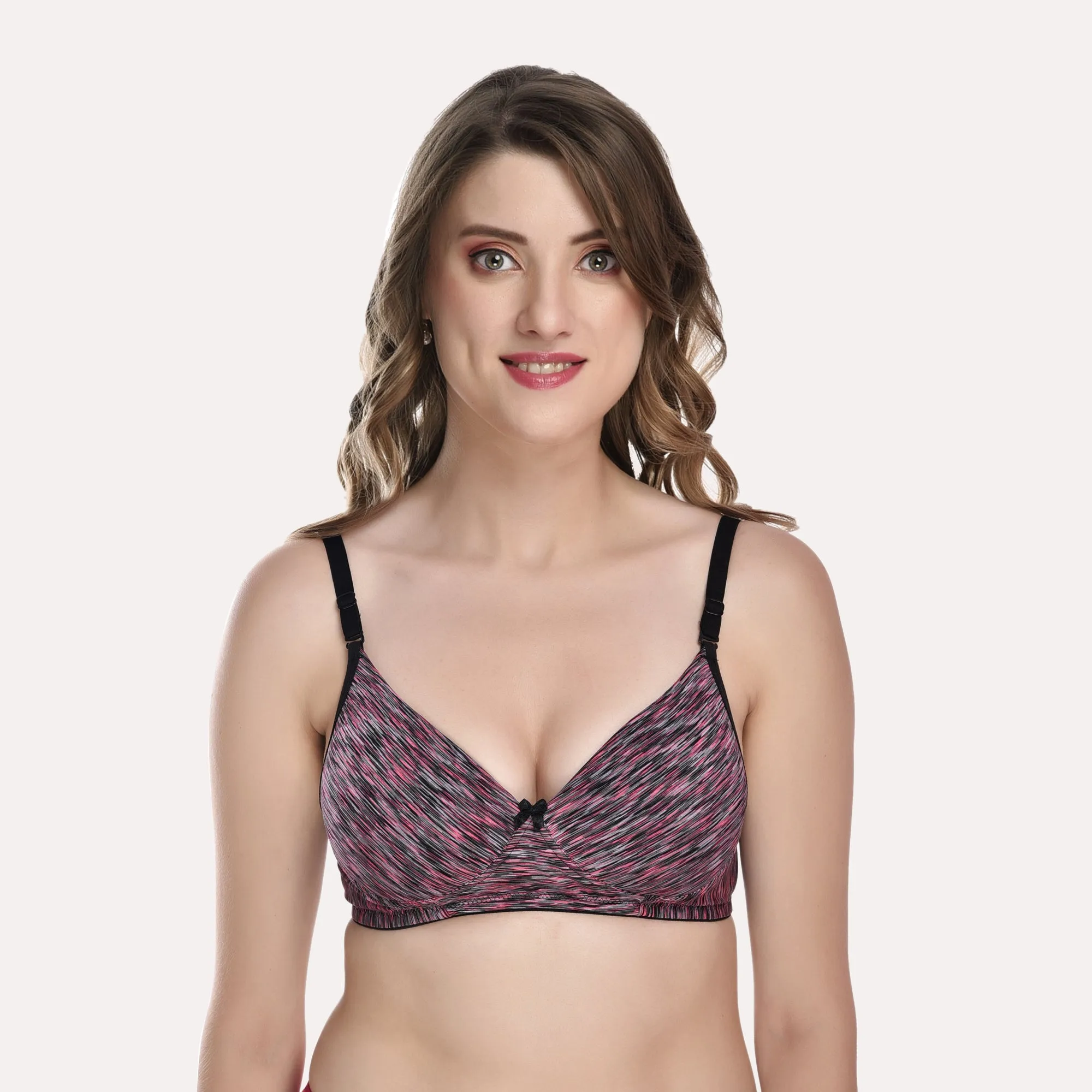 Purple & Blue Pack Of 3 Rapid Dry Abstract Bra Lightly Padded