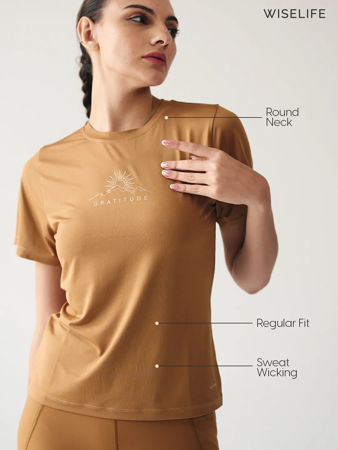 Purpose Printed Active T-shirt (Brown)