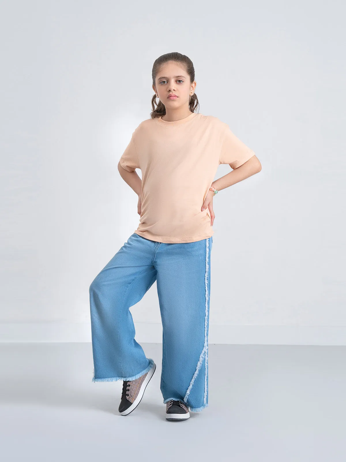 "DONIER" Stylish Wide Leg Denim Pant