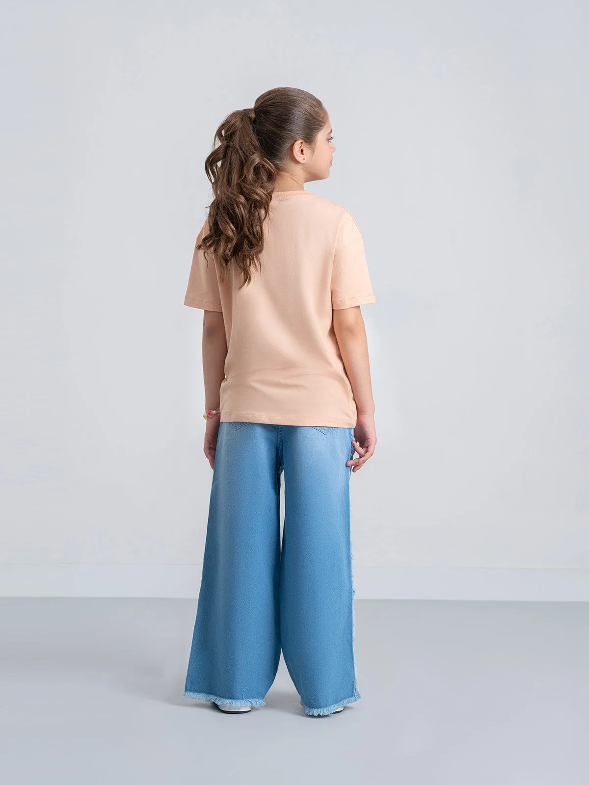 "DONIER" Stylish Wide Leg Denim Pant