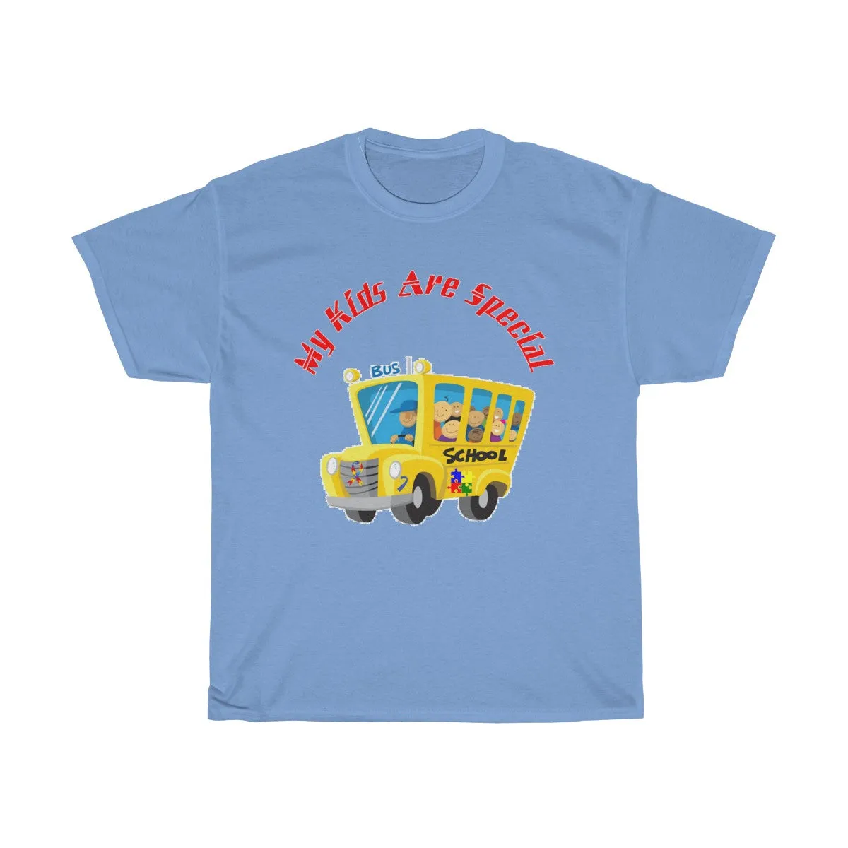 "Schoolbus Special Kids" Red Letters Unisex Heavy Cotton Tee