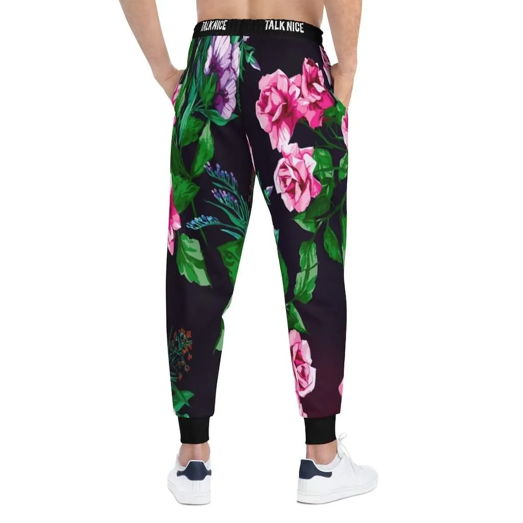 "Talk Nice" Floral Joggers