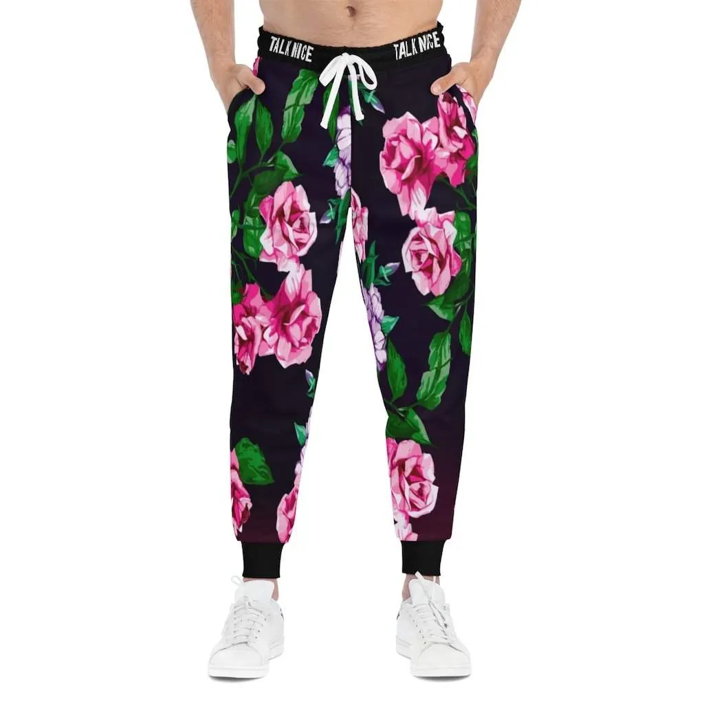 "Talk Nice" Floral Joggers