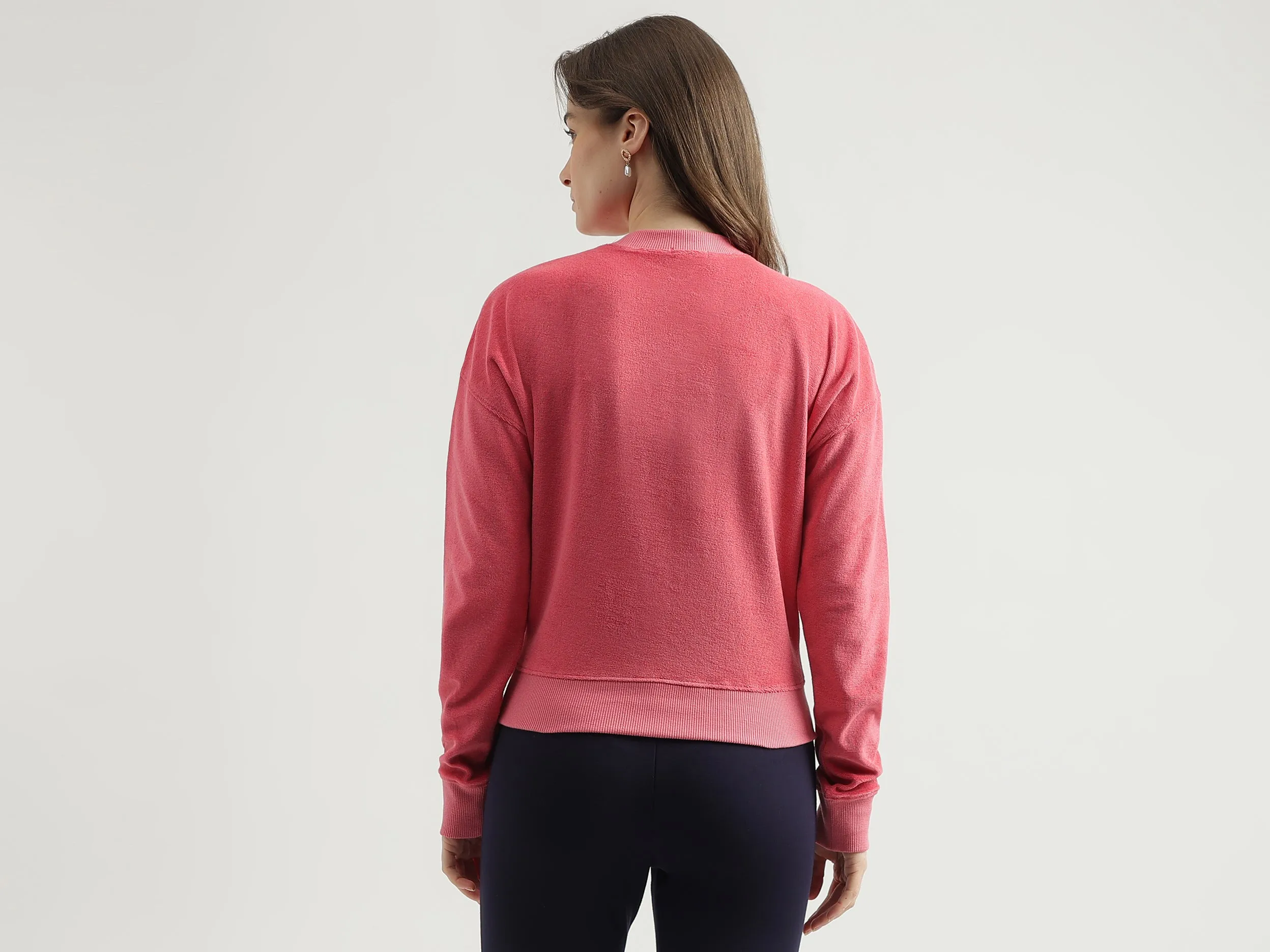 Regular Fit Crew Neck Solid Women's Sweatshirt