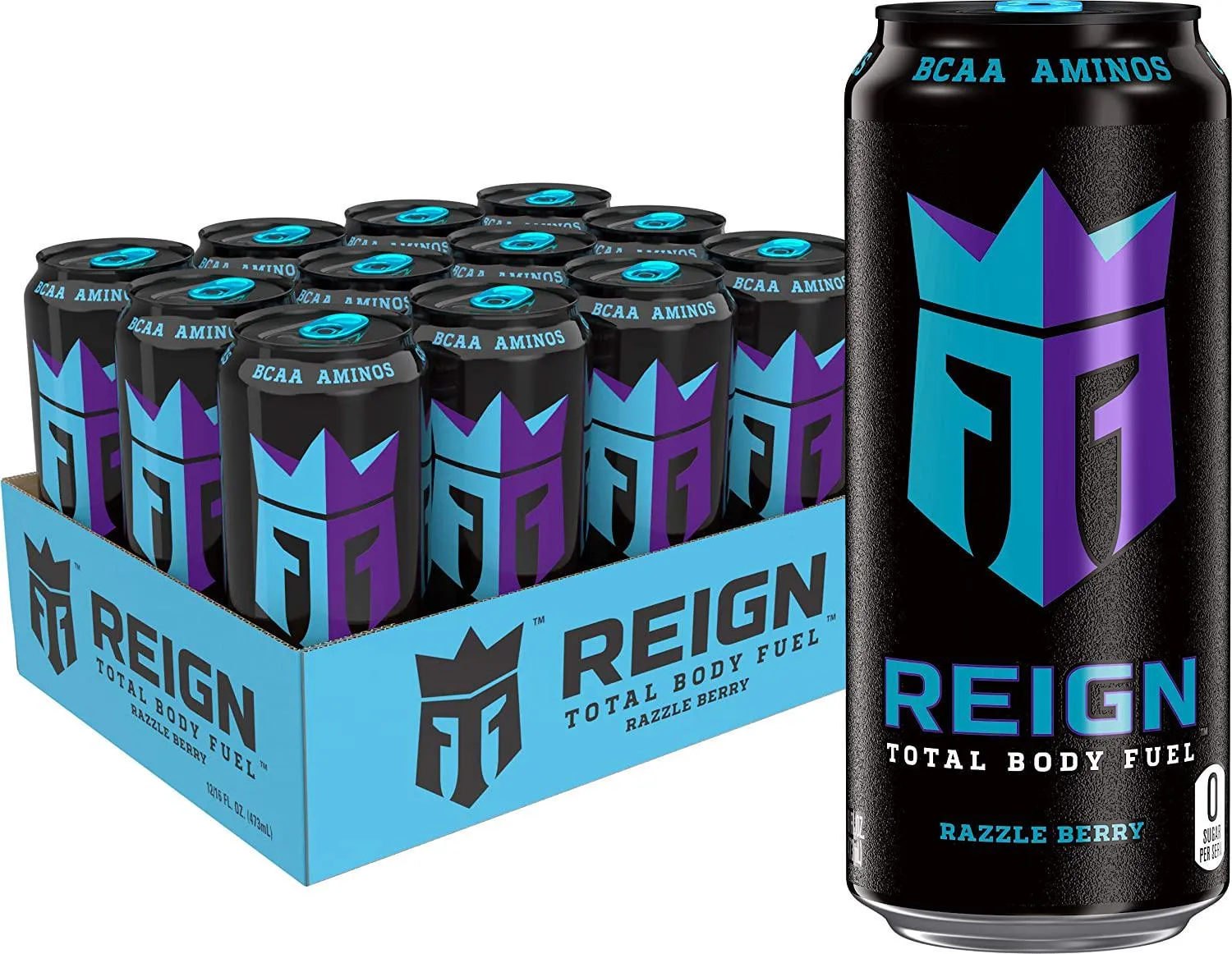 Reign Inferno Thermogenic Fuel Fitness Performance Drink 16 Fl Oz Pack of, Watermelon Warlord, (Pack of 12) and Total Body Fuel, Razzle Berry, Fitness and Performance Drink, 16 Oz (Pack of 12)